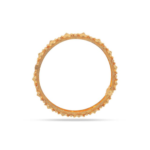 Adorable Pookkalam Inspired Gold Bangle 7