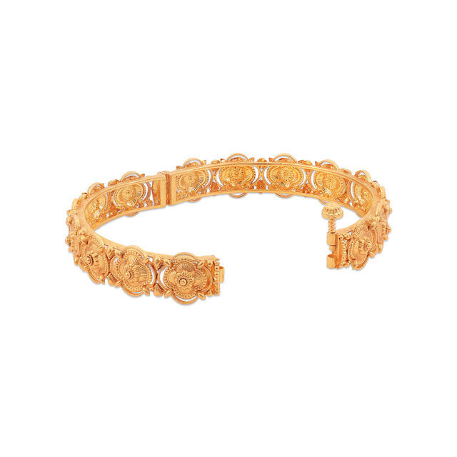 Adorable Pookkalam Inspired Gold Bangle 8
