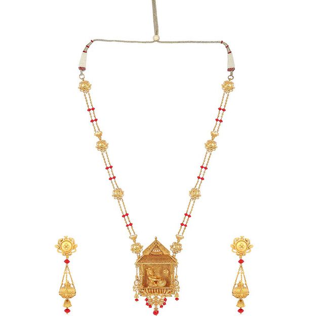 Tanishq 22KT Synthetic Stone Necklace Set for Women 