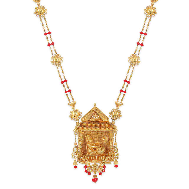 Tanishq 22KT Synthetic Stone Necklace Set for Women 3