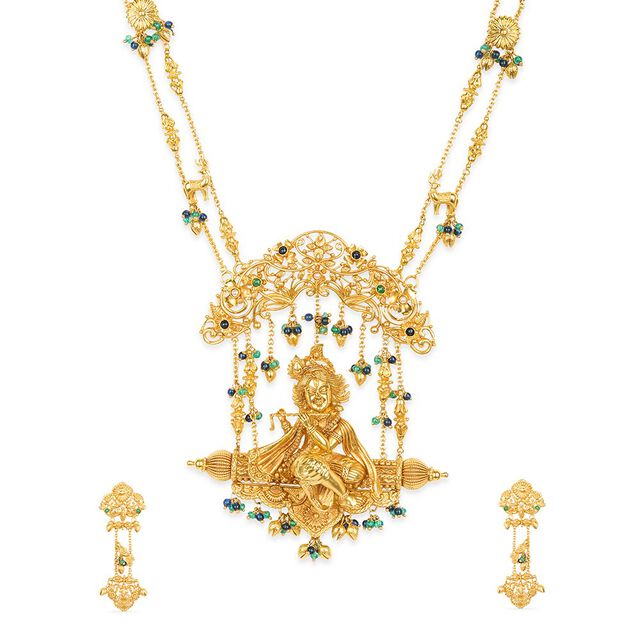 Tanishq 22KT Synthetic Stones Neckwear Set for Women 2