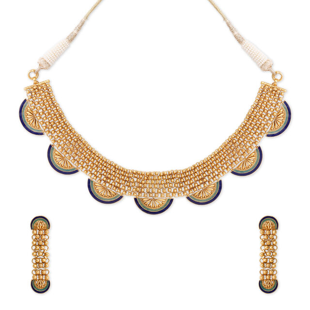 Graceful Peacock Feather Inspired Necklace Set 2