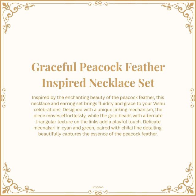 Graceful Peacock Feather Inspired Necklace Set 7