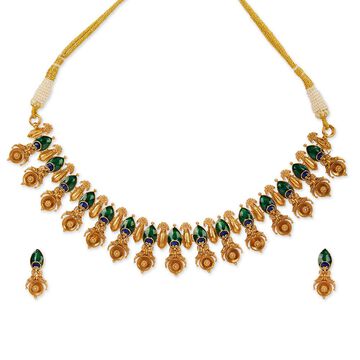 Peacock Feather Necklace Set