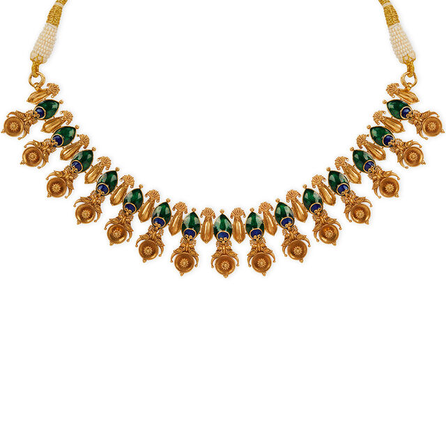 Peacock Feather Necklace Set 4