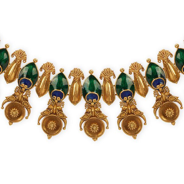 Peacock Feather Necklace Set 7