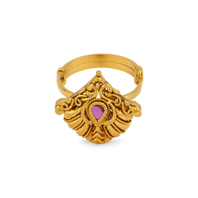 Radha Krishna Sculpted Gold Necklace 