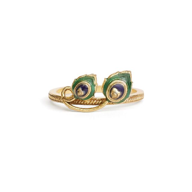 Peacock Feather Meenakari Ring 2