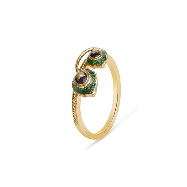 Peacock Feather Meenakari Ring 3