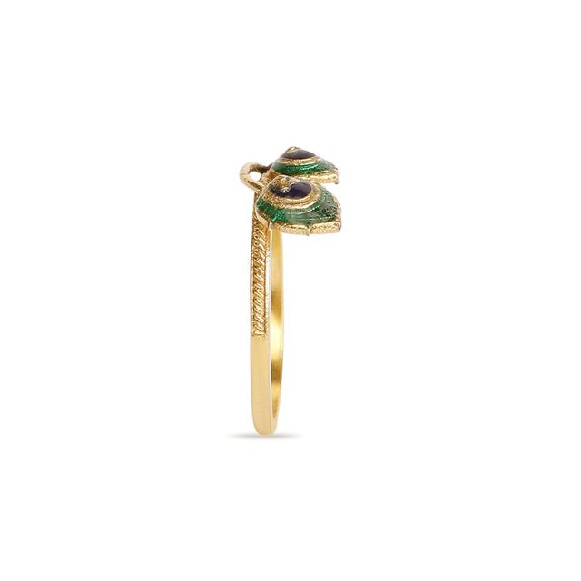 Peacock Feather Meenakari Ring 4