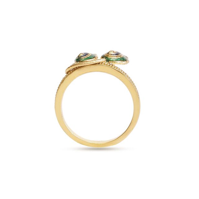Peacock Feather Meenakari Ring 6