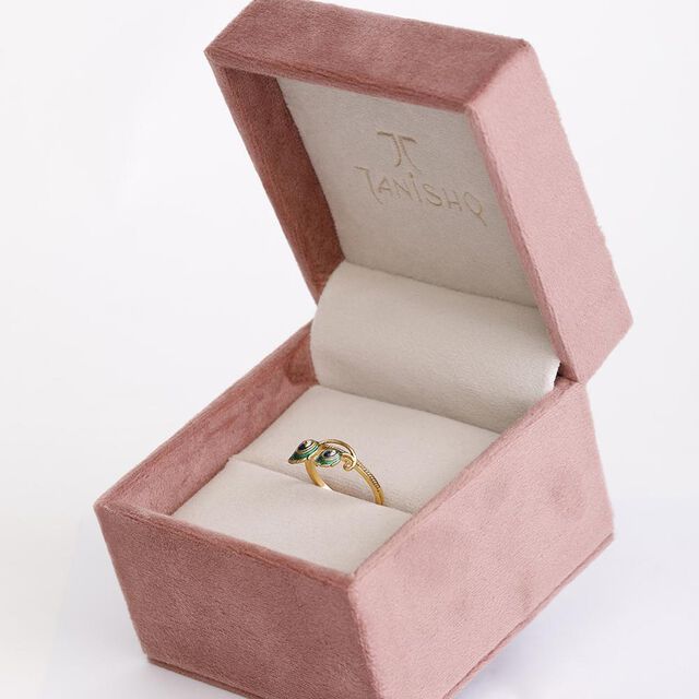 Peacock Feather Meenakari Ring 7