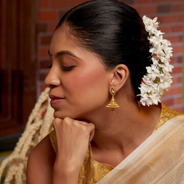 Intricate Gold Peacock Jhumka
