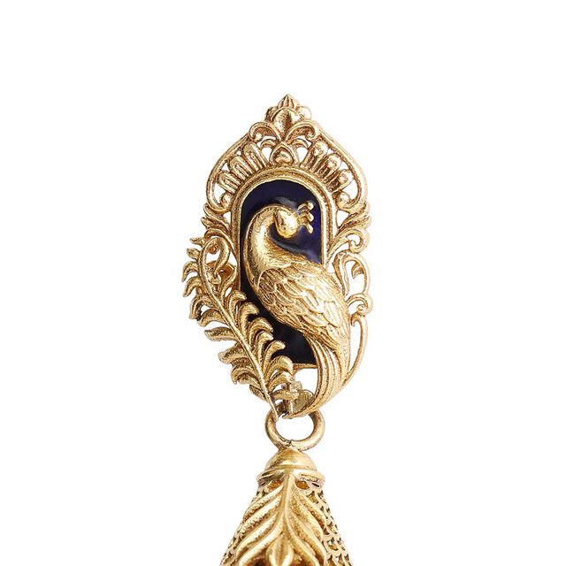 Intricate Gold Peacock Jhumka 6