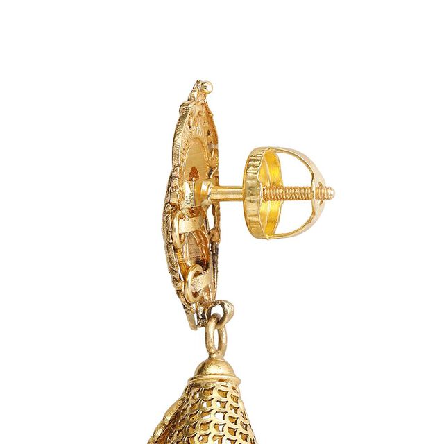 Intricate Gold Peacock Jhumka 7