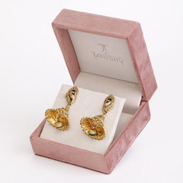 Intricate Gold Peacock Jhumka 8