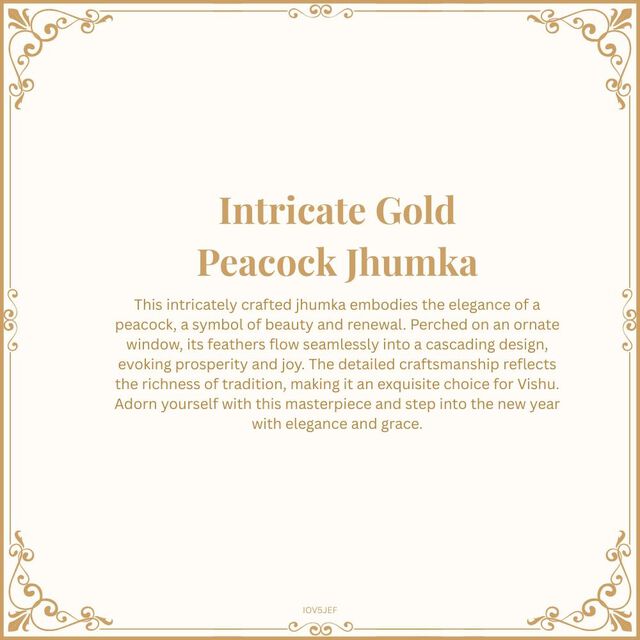 Intricate Gold Peacock Jhumka 9