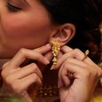 Ornate Peacock Gold Danglers 