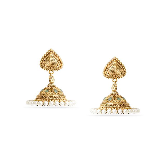 Intricate Peepal Leaf-Inspired Jhumka 2