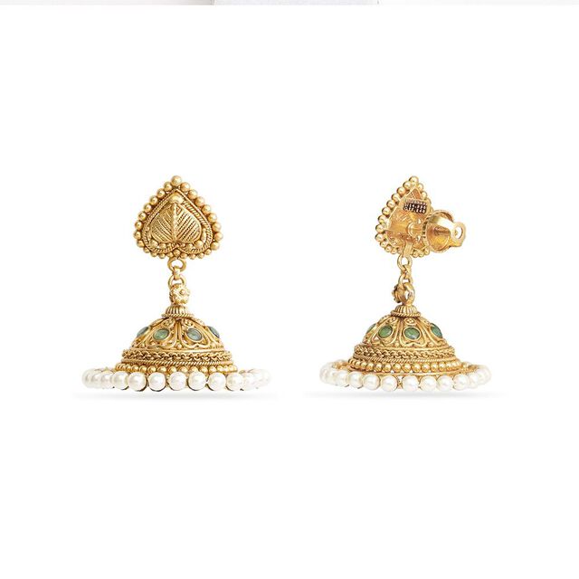 Intricate Peepal Leaf-Inspired Jhumka 5
