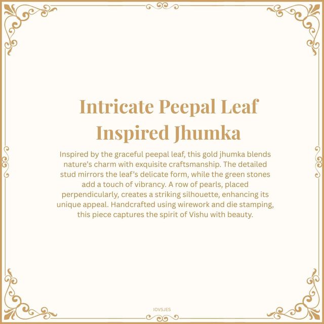 Intricate Peepal Leaf-Inspired Jhumka 9