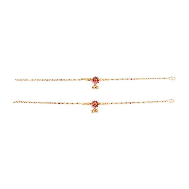 Dazzling Floral Gold Anklet 2