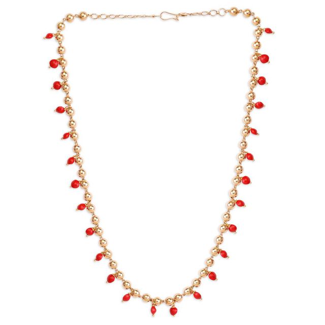 Eternal Bloom Red Coral Bead Necklace 