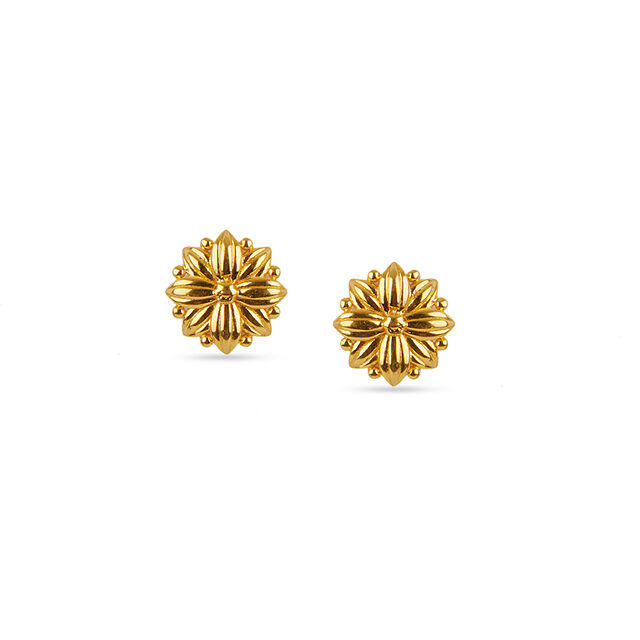 Dual-Sided Floral Hoop Earrings 7