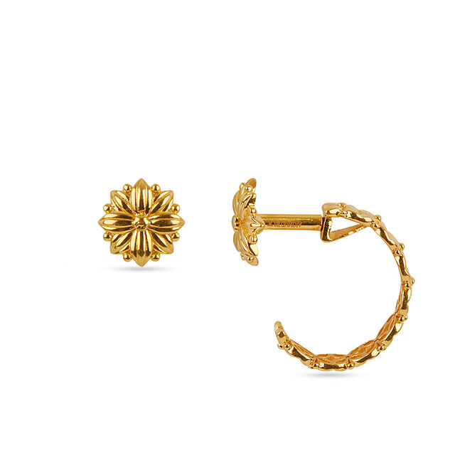 Dual-Sided Floral Hoop Earrings 8