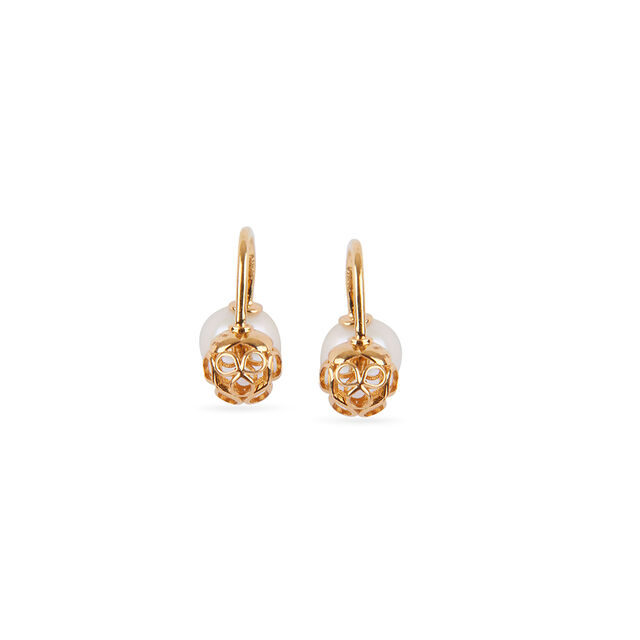 An elegant interplay of gold and pearl, these versatile studs transform effortlessly. Wear the intri 