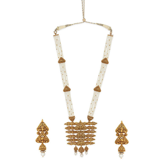 Tanishq 22KT Synthetic Stone Necklace Set for Women 