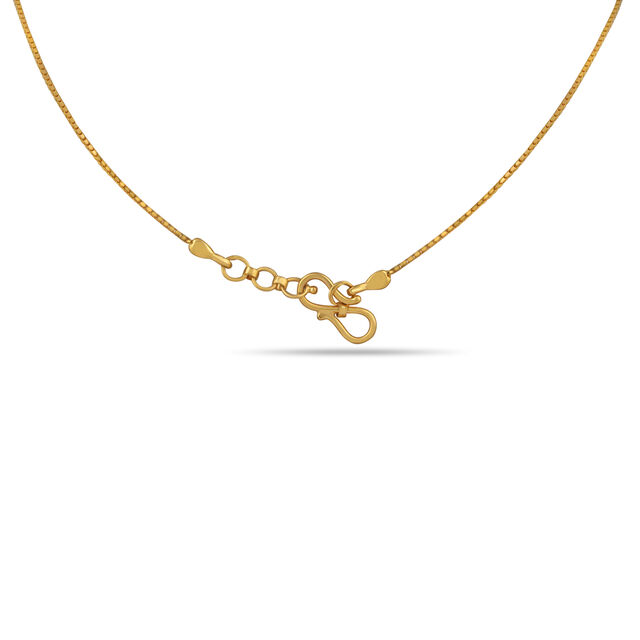 Tanishq 22KT Gold Pendant with Chain and Earrings Set 3