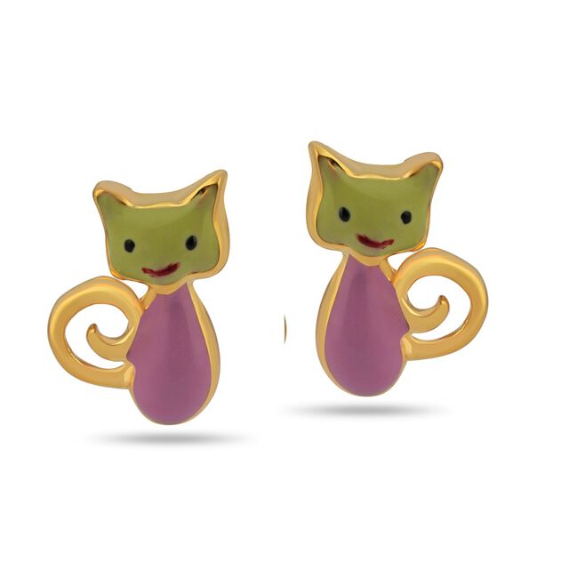 Tanishq 22KT Gold Pendant with Chain and Earrings Set 4