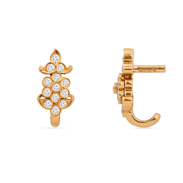 Floral Diamond Hoop Earrings 2