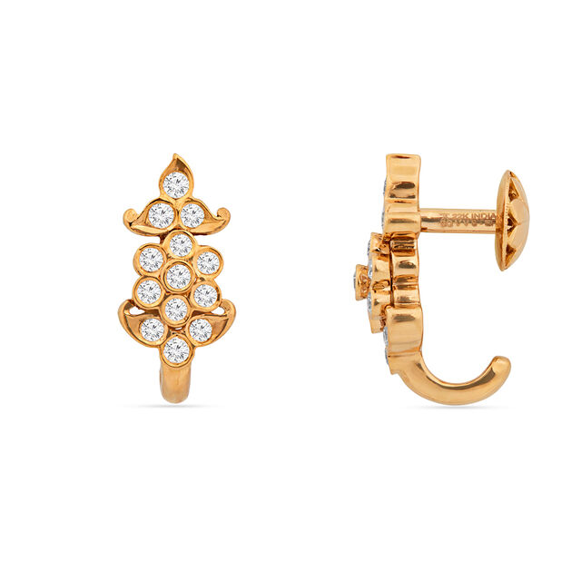 Floral Diamond Hoop Earrings 3