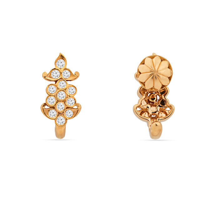 Floral Diamond Hoop Earrings 4