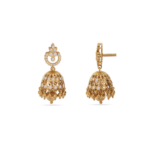 Tanishq 22KT Diamond Earrings for Women 4