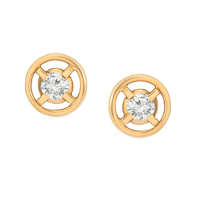Tanishq 22KT Diamond Stud Earrings for Women 