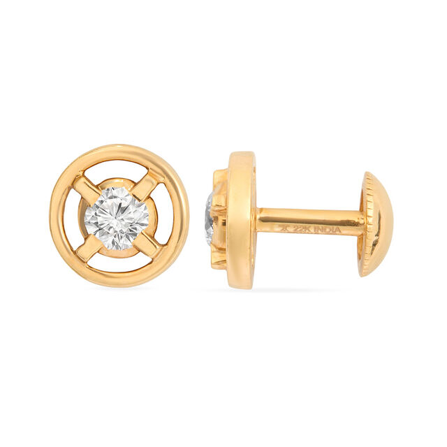 Tanishq 22KT Diamond Stud Earrings for Women 3