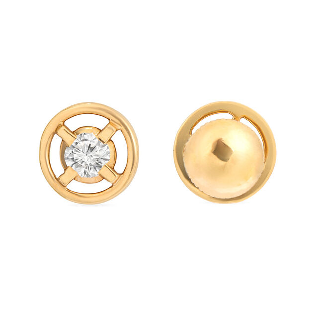 Tanishq 22KT Diamond Stud Earrings for Women 4
