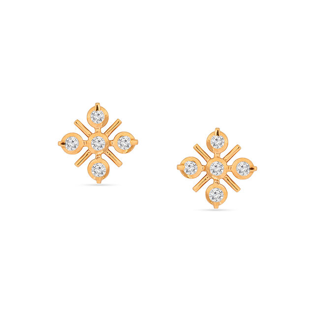 Cross Diamond Stud Earrings 