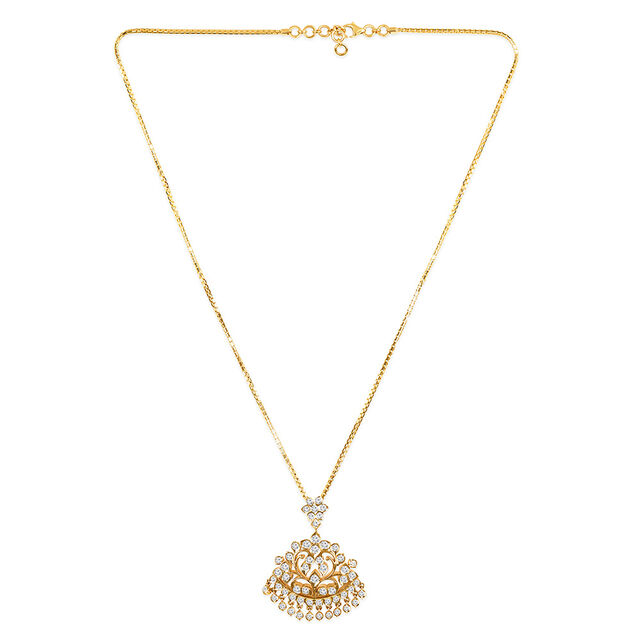 Tanishq 22KT Diamond Chain with Pendant for Women 