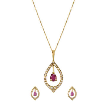 Tanishq 22KT  Pendant and Earrings Set for Women