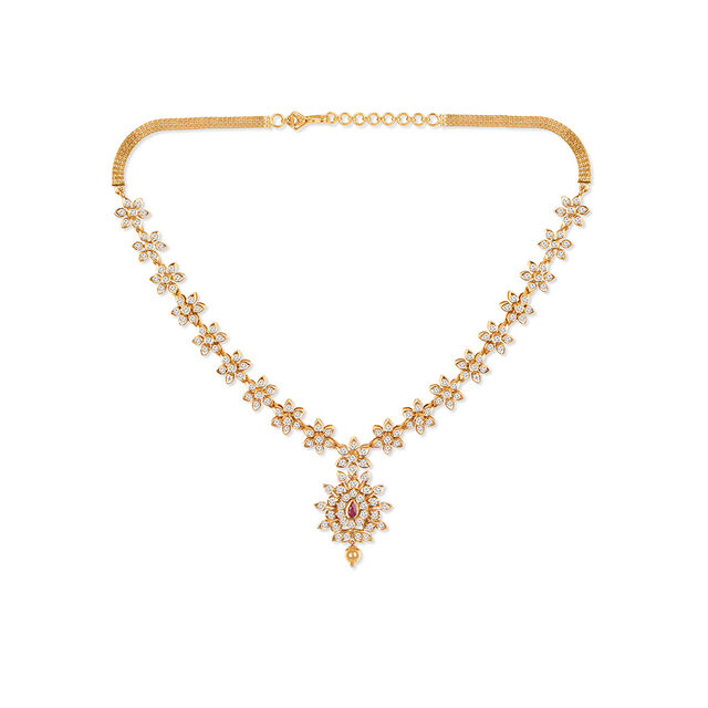 Tanishq 22KT Diamond Necklace for Women 
