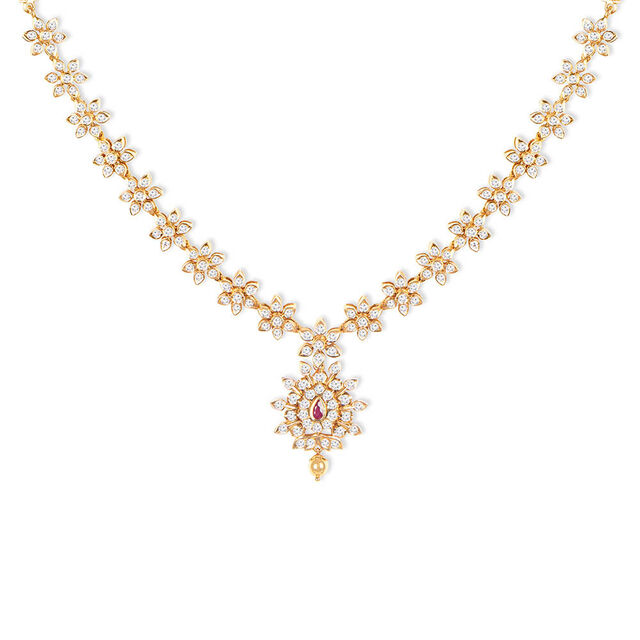 Tanishq 22KT Diamond Necklace for Women 3