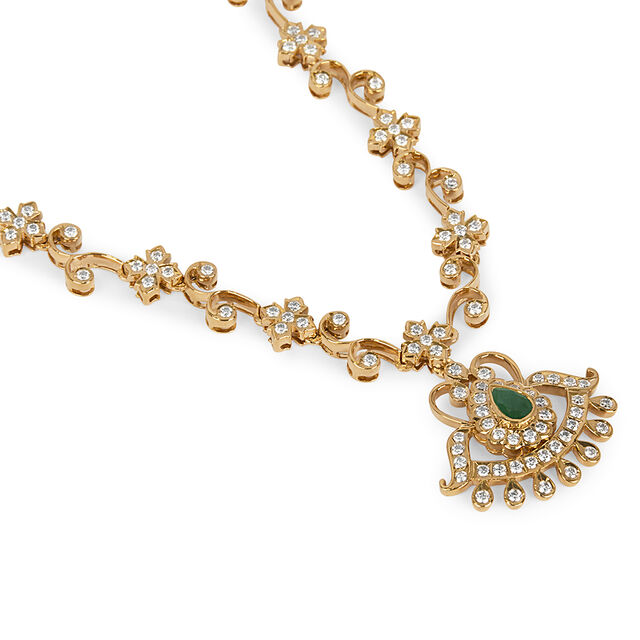 Tanishq 22KT Diamond Necklace for Women 3