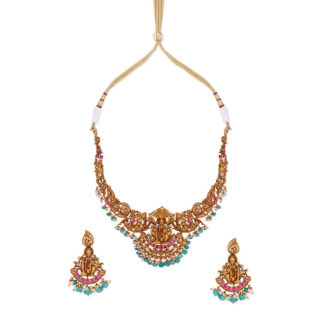 Divine Splendour Gold Necklace Set 