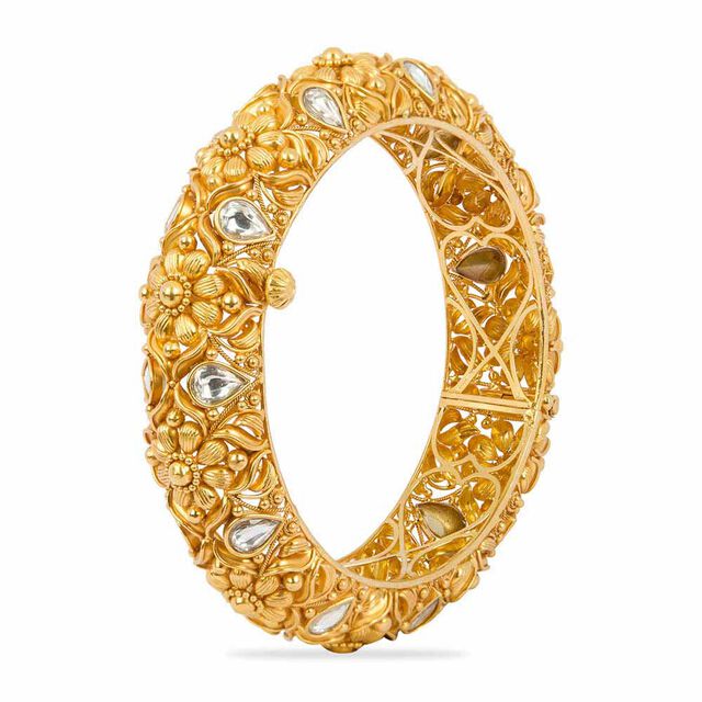 Tanishq 22KT Glass Kundan Bangle for Women 3