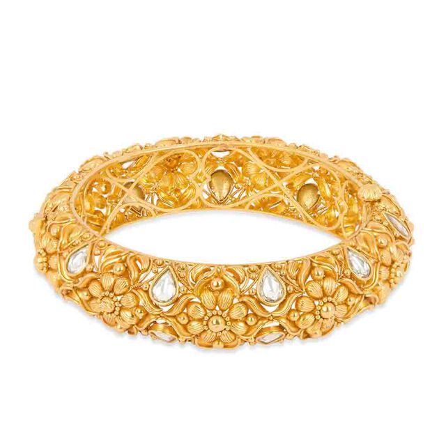 Tanishq 22KT Glass Kundan Bangle for Women 4