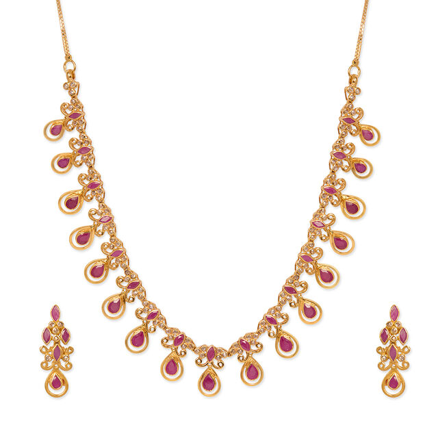 Tanishq 22KT  Gold Necklace Set  for Women 2